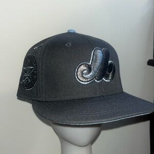 New Era 59Fifty Men's Cap MLB Montreal Expos Cooperstown "M" Charcoal Fitted Hat